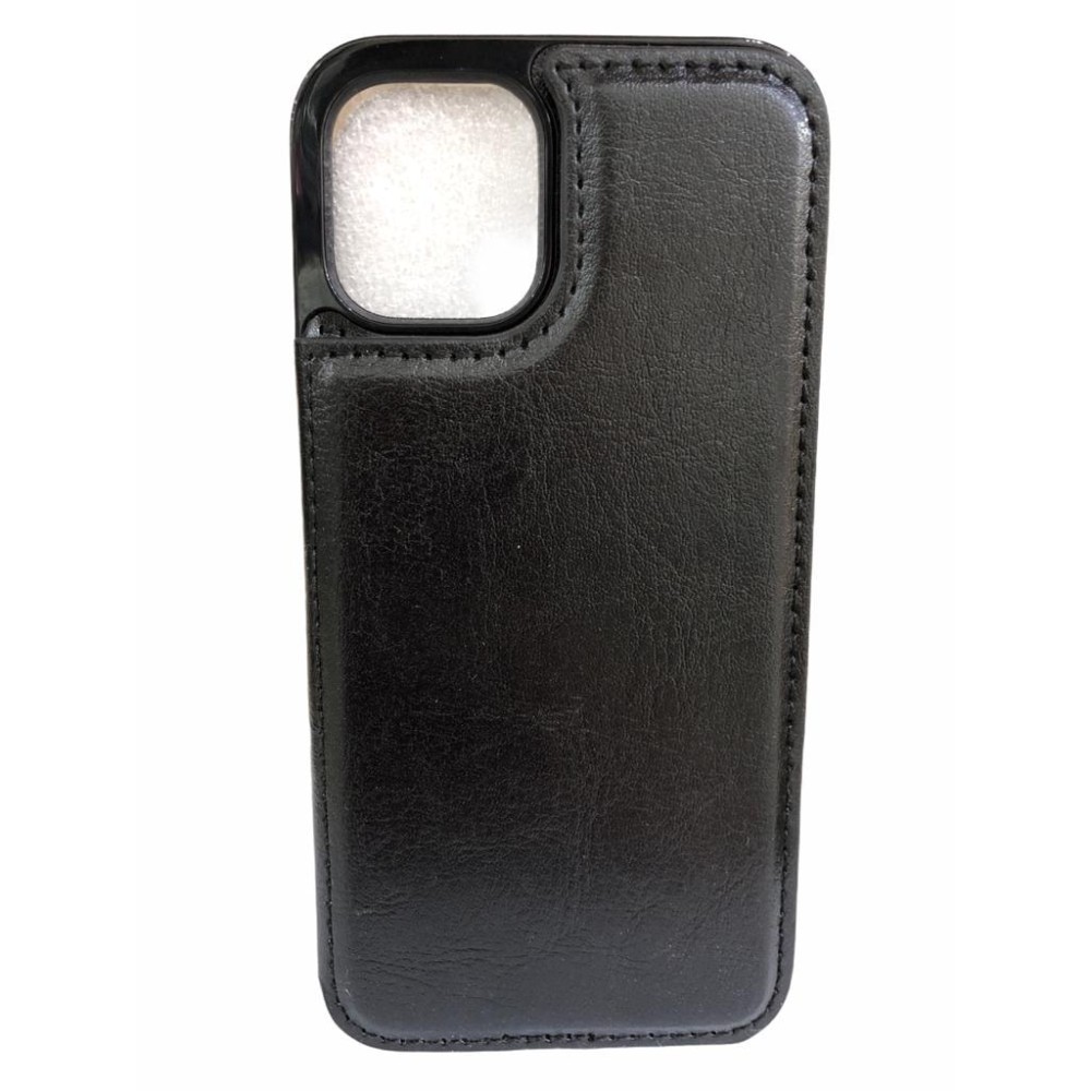Premium Back Wallet Leather Case - Premium δερμάτινη Θήκη πορτοφόλι για Apple iPhone 12 Μαύρη