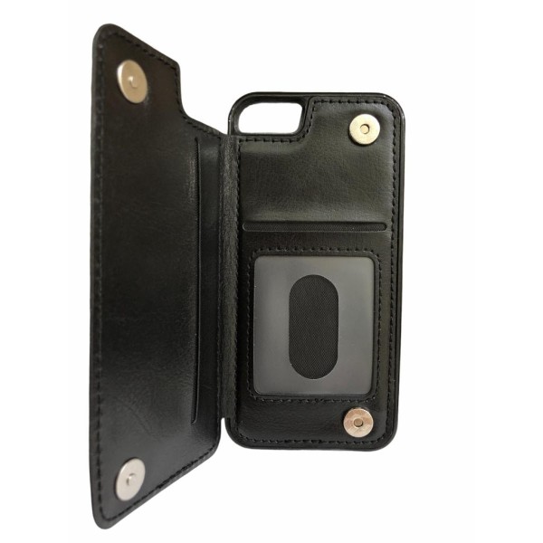 Premium Back Wallet Leather Case - Premium δερμάτινη Θήκη πορτοφόλι για Apple iPhone 6/6s Μαύρη
