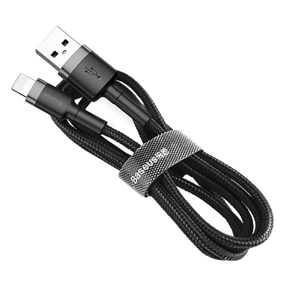 Baseus Cafule Braided USB to Lightning Cable Μαύρο 2m (CALKLF-CG1)