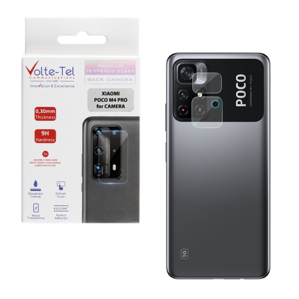 VOLTE-TEL TEMPERED GLASS XIAOMI POCO M4 PRO 5G 6.6" 9H 0.30mm FOR CAMERA 2 PCS