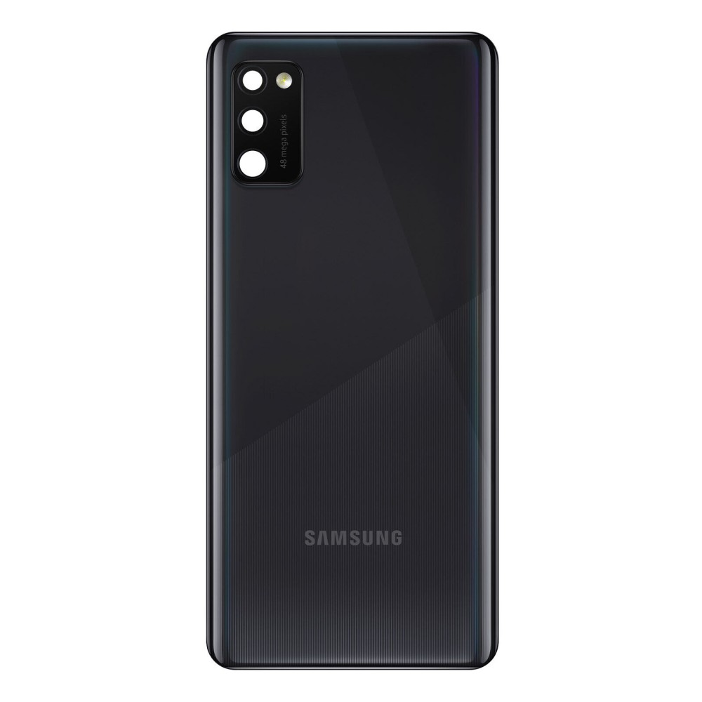 SAMSUNG GALAXY A41 ΚΑΠΑΚΙ ΜΠΑΤΑΡΙΑΣ (BATTERY COVER) ΜΕ ΤΖΑΜΑΚΙ ΚΑΜΕΡΑΣ (LENS) ΜΑΥΡΟ