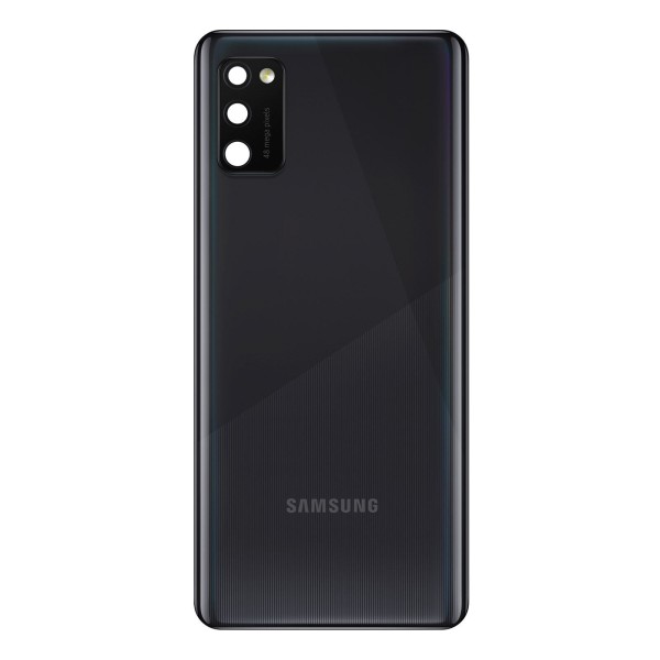 SAMSUNG GALAXY A41 ΚΑΠΑΚΙ ΜΠΑΤΑΡΙΑΣ (BATTERY COVER) ΜΕ ΤΖΑΜΑΚΙ ΚΑΜΕΡΑΣ (LENS) ΜΑΥΡΟ
