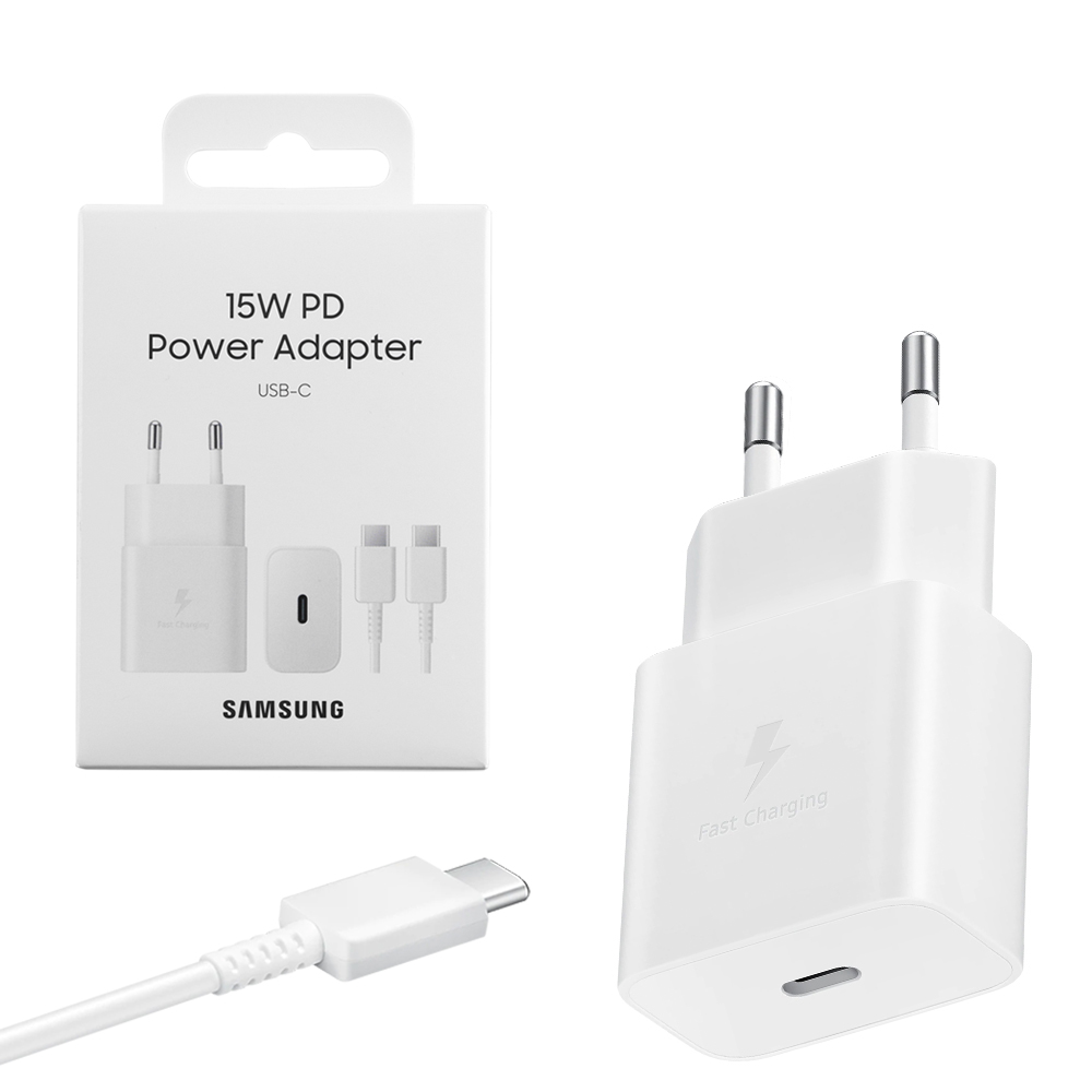 TRAVEL SAMSUNG EP-T1510XWEGEU TYPE C 5V 2A 15W FAST CHARGE+USB DATA TYPE C TO TYPE C WHITE PACKING OR