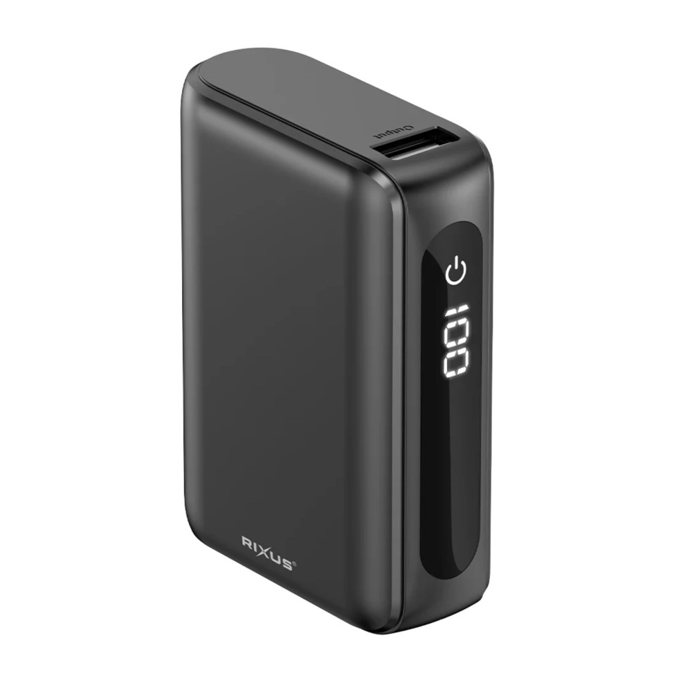 Rixus RXPB24 Compact Powerbank Digital Display 10000mAh Black