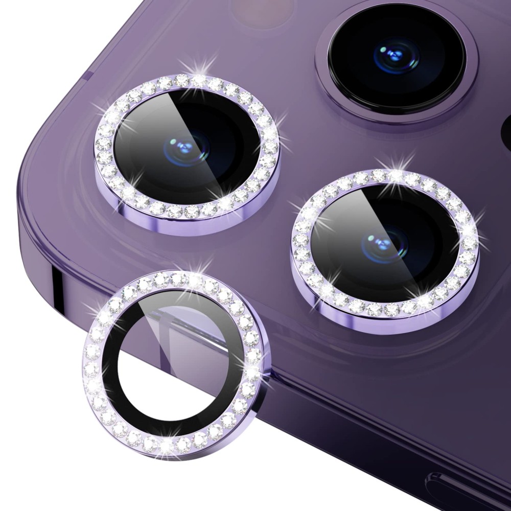 ΠΡΟΣΤΑΤΕΥΤΙΚΟ ΤΖΑΜΑΚΙ ΚΑΜΕΡΑΣ STRASS DIAMOND METAL LENS PURPLE ΓΙΑ IPHONE 14 PRO / PRO MAX