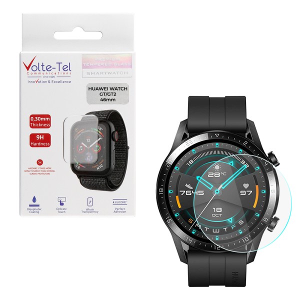 VOLTE-TEL TEMPERED GLASS HUAWEI WATCH GT2 46 mm 1.39" 9H 0.30mm 2.5D FULL GLUE FULL COVER VOLTE-TEL TEMPERED GLASS HUAWEI WATCH GT2 46 mm 1.39" 9H 0.30mm 2.5D FULL GLUE FULL COVER