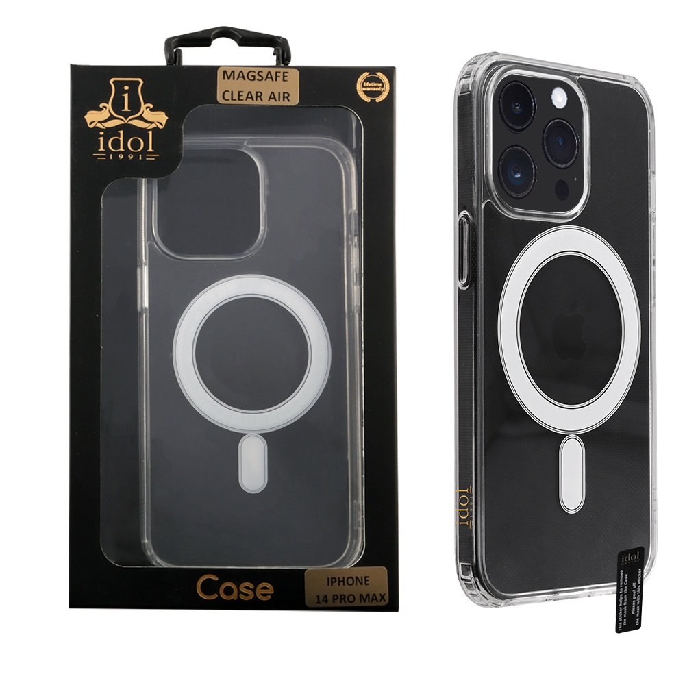 IDOL 1991 ΘΗΚΗ IPHONE 14 PRO MAX 6.7" MAGSAFE ANTISHOCK CLEAR AIR BACK COVER TPU FULL CAMERA PROTECTION ΔΙΑΦΑΝΗ