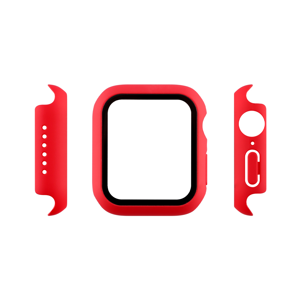 VOLTE-TEL TEMPERED GLASS APPLE WATCH 40mm 1.57" 9H 0.30mm PC EDGE COVER WITH KEY 3D FULL GLUE FULL COVER RED